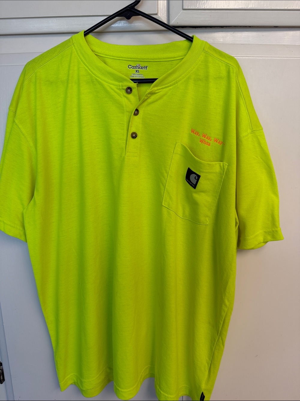 Carhartt Neon Lime Henley Pocket Tee